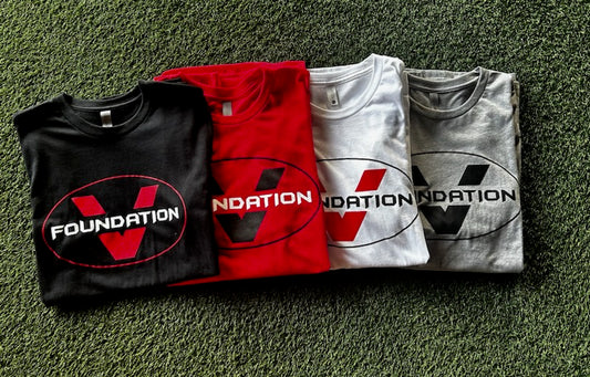 foundation v shirts in all colors of black, red, white, and grey. This shirt is an athletic fit shirt to fit  gym standards and the street. Redefine the essence of working out your gym wardrobe is bult up of both cotton and polyester.
