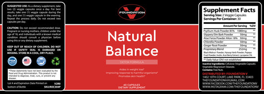 natural balance is a foundation v supplement that aides in weight loss and skin health. this contains 60 capsules that help your skin radiate from within to promote a healthy and vibrant complexion..